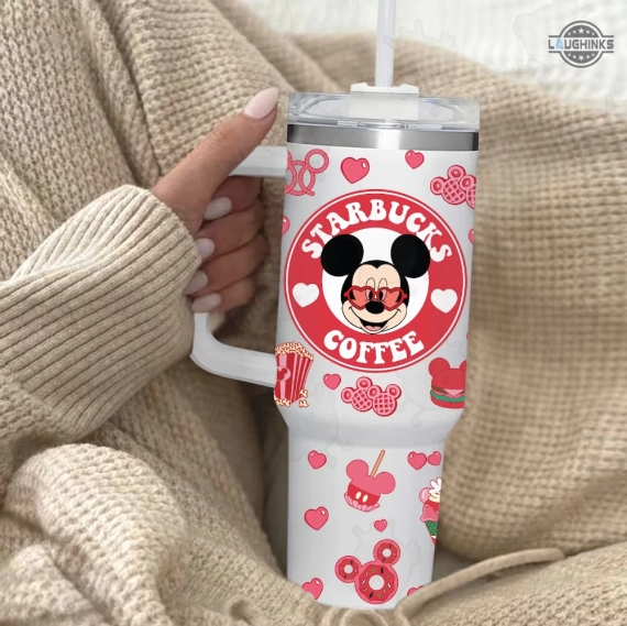 Valentine Mickey Mouse Mickey And Minnie Stainless Steel Tumbler 30oz or 40Oz Valentines Day Gift For Disney Coffee Lovers HG
