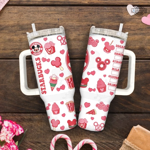 Valentine Mickey Mouse Mickey And Minnie Stainless Steel Tumbler 30oz or 40Oz Valentines Day Gift For Disney Coffee Lovers HG