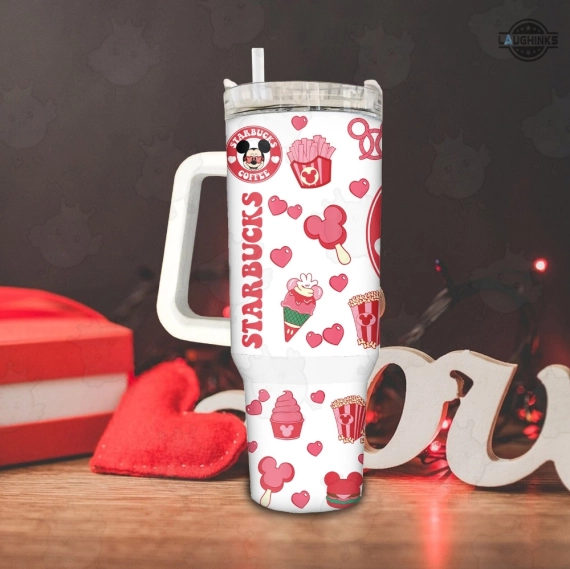 Valentine Mickey Mouse Mickey And Minnie Stainless Steel Tumbler 30oz or 40Oz Valentines Day Gift For Disney Coffee Lovers HG
