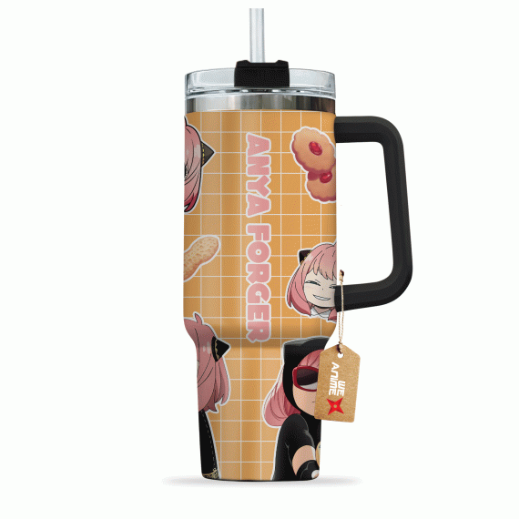 Anya Forger Spy x Family Anime Custom 30oz or 40oz Quencher Stainless Steel Tumbler With Handle, Best Gift Idea NVA