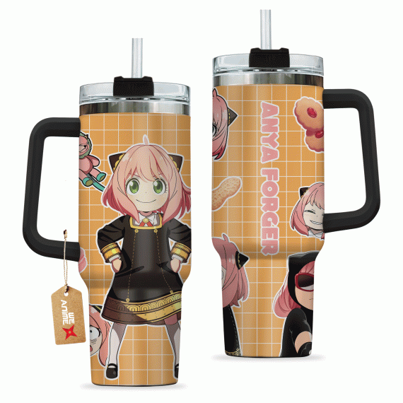 Anya Forger Spy x Family Anime Custom 30oz or 40oz Quencher Stainless Steel Tumbler With Handle, Best Gift Idea NVA