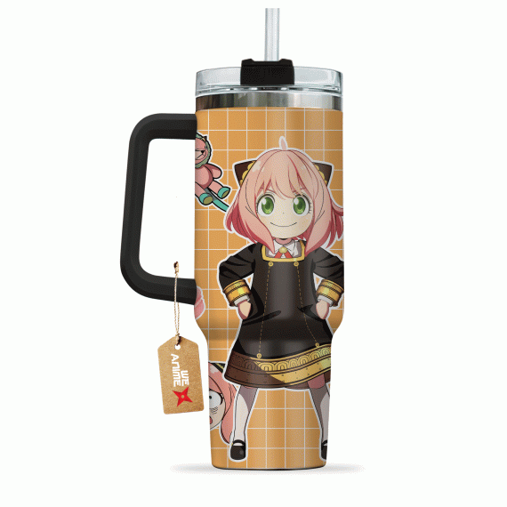 Anya Forger Spy x Family Anime Custom 30oz or 40oz Quencher Stainless Steel Tumbler With Handle, Best Gift Idea NVA