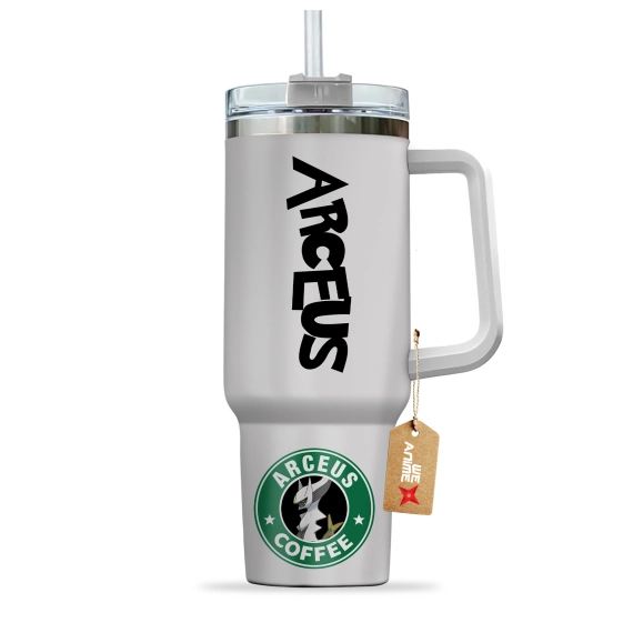 Arceus Coffee Pokemon Anime Custom 30oz or 40oz Quencher Stainless Steel Tumbler With Handle, Best Gift Idea NVA