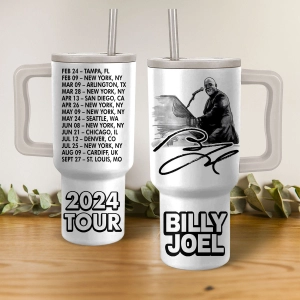 Billy Joel 2024 Tour Music Custom Stanley Quencher 40oz Stainless Steel Tumbler HG With Handle