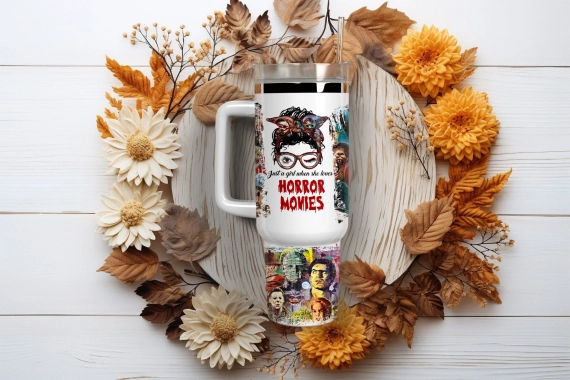 Horror Movie Characters Movies Custom   Quencher 30oz or 40oz Stainless Steel Tumbler With Handle HG