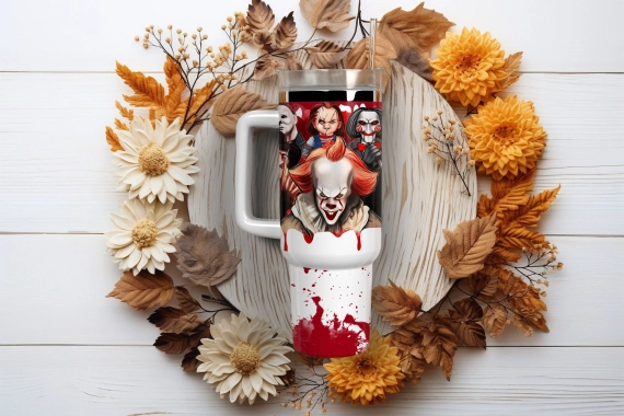 Horror Movie Characters Movies Custom   Quencher 30oz or 40oz Stainless Steel Tumbler With Handle HG