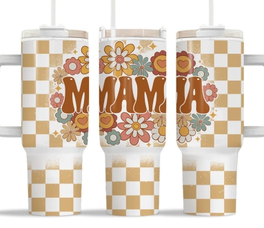 30oz or 40oz Quencher Tumbler Retro Mama Floral Gift For Her Him Birthday Gift LN Groovy Mama Mother's Day