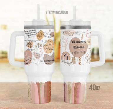 30oz or 40oz Tumbler ,  Bible Affirmations Tumbler,  Gift for Her, 30oz or 40oz Tumbler with Handle HG