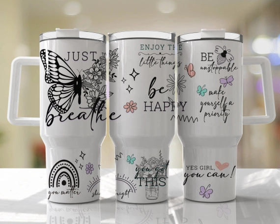 Positive Affirmation 30oz or 40oz Quencher Tumbler Gift For Her Him Birthday Gift LN Postive Quotes Tumbler