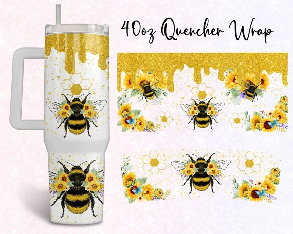 Bee 30oz or 40oz Quencher Tumbler Gift For Her Him Birthday Gift LN Flowers Let It Bee Gift