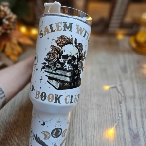 Wichcraft Gift Salem witch Book Club  30oz or 40 oz Tumbler with Handle and Straw Witch, Book Lover Gifts HG