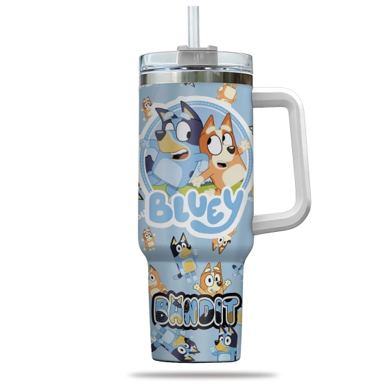 Bluey Bingo And Bandit Cartoon 30oz or 40 oz Tumbler HG