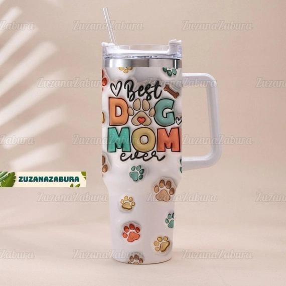 Best Dog Mom Ever Custom Photo Dog Dog Mom 30oz or 40oz Tumbler Tumbler With Handle HG