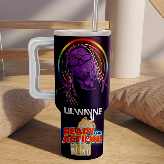 Lil Wayne Music Custom Stanley Quencher 40oz Stainless Steel Tumbler HG With Handle