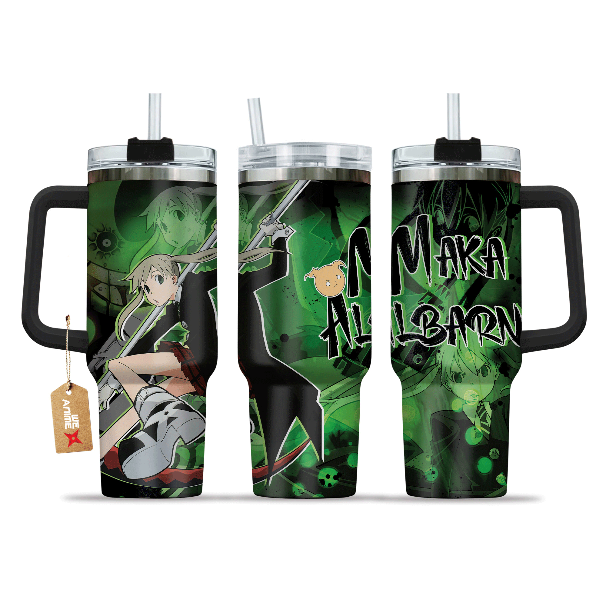 Maka Albarn Soul Eater Anime Custom 30oz or 40oz Quencher Stainless Steel Tumbler With Handle, Best Gift Idea NVA