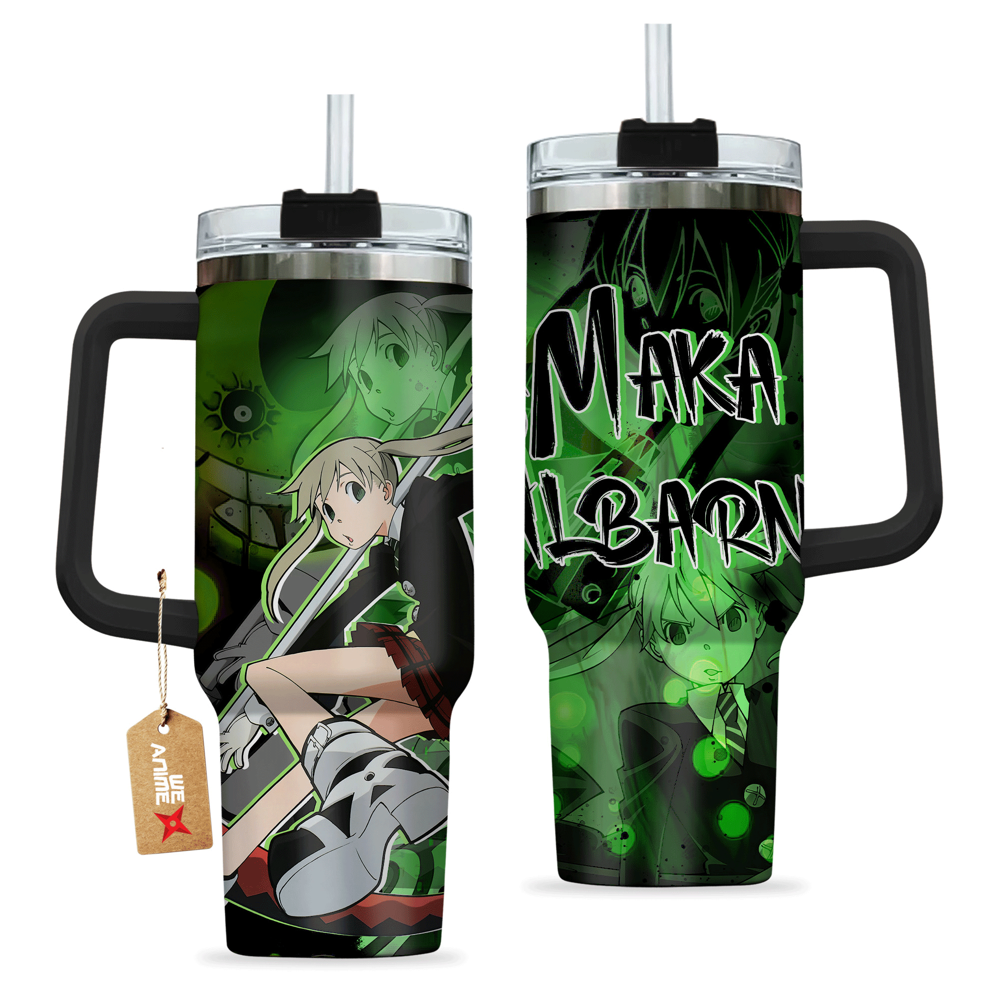 Maka Albarn Soul Eater Anime Custom 30oz or 40oz Quencher Stainless Steel Tumbler With Handle, Best Gift Idea NVA