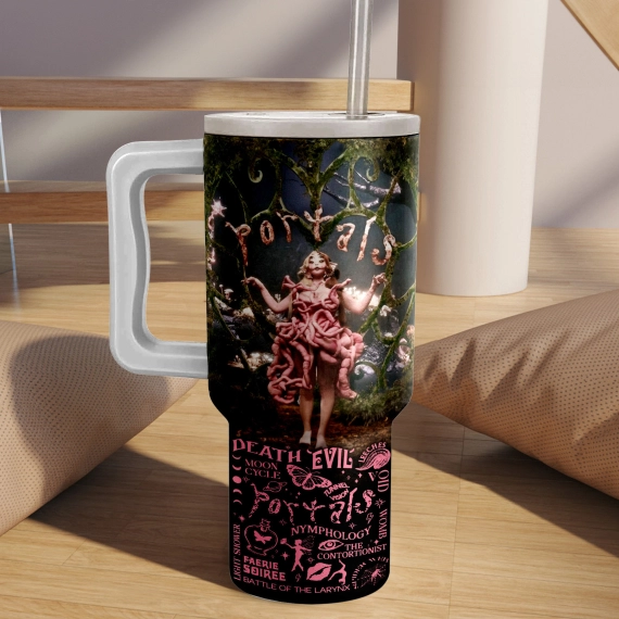 Melanie Martinez Portals Music Custom Stanley Quencher 40oz Stainless Steel Tumbler HG With Handle
