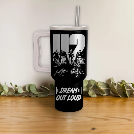 U2 Band Music Custom Stanley Quencher 40oz Stainless Steel Tumbler HG With Handle