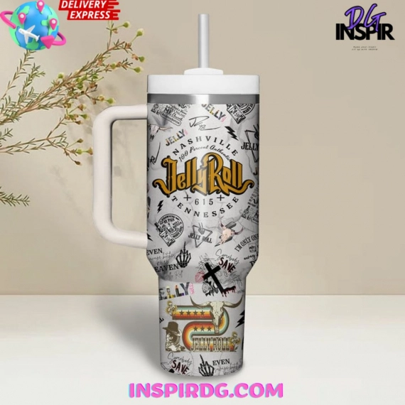 Jelly Roll Music Custom Stanley Quencher 30oz or 40oz Stainless Steel Tumbler With Handle HG