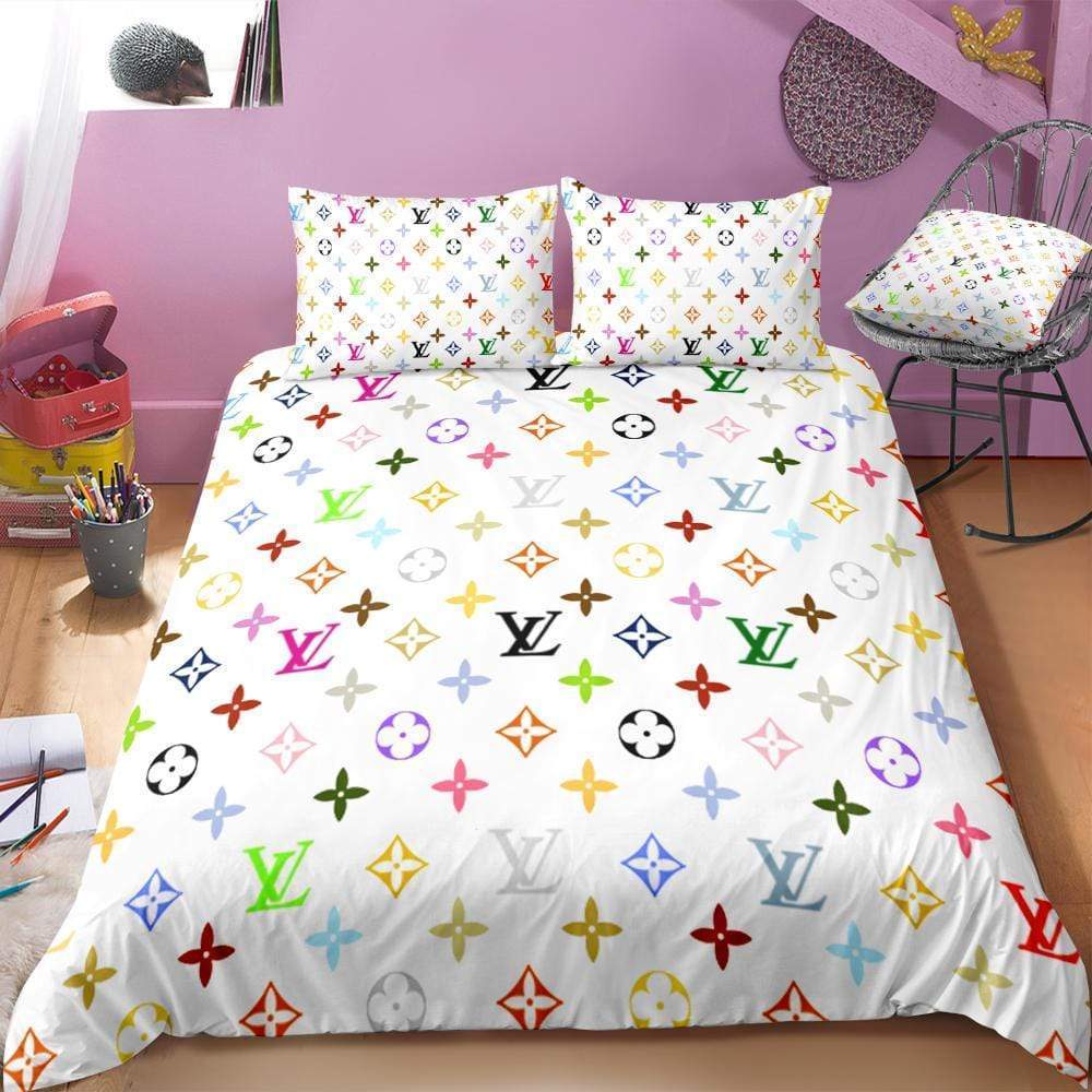 Colorful Monogram lv2 luxury bedding set HG quilt sets duvet cover luxury brand bedroom sets