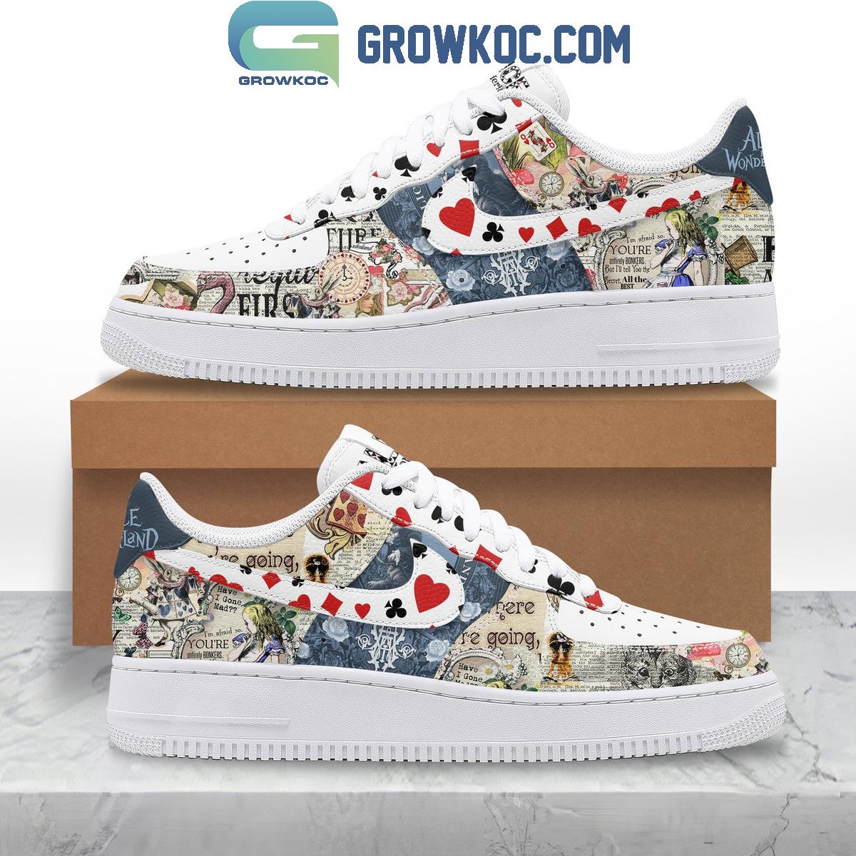 Alice In Wonderland Red And White Queens Special Fashion Shoes For NK1 Brand AIRF1 Shoes Men Woman Fashion Shoes For Men Woman Sneaker NVA