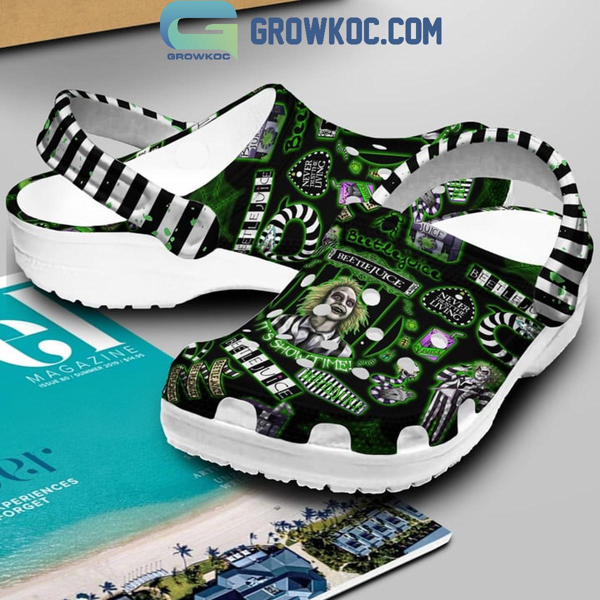 Beetlejuice It's Showtime But Don't Trust The Living Halloween Comfortable Clogs Shoes For Men Women Crocs NVA