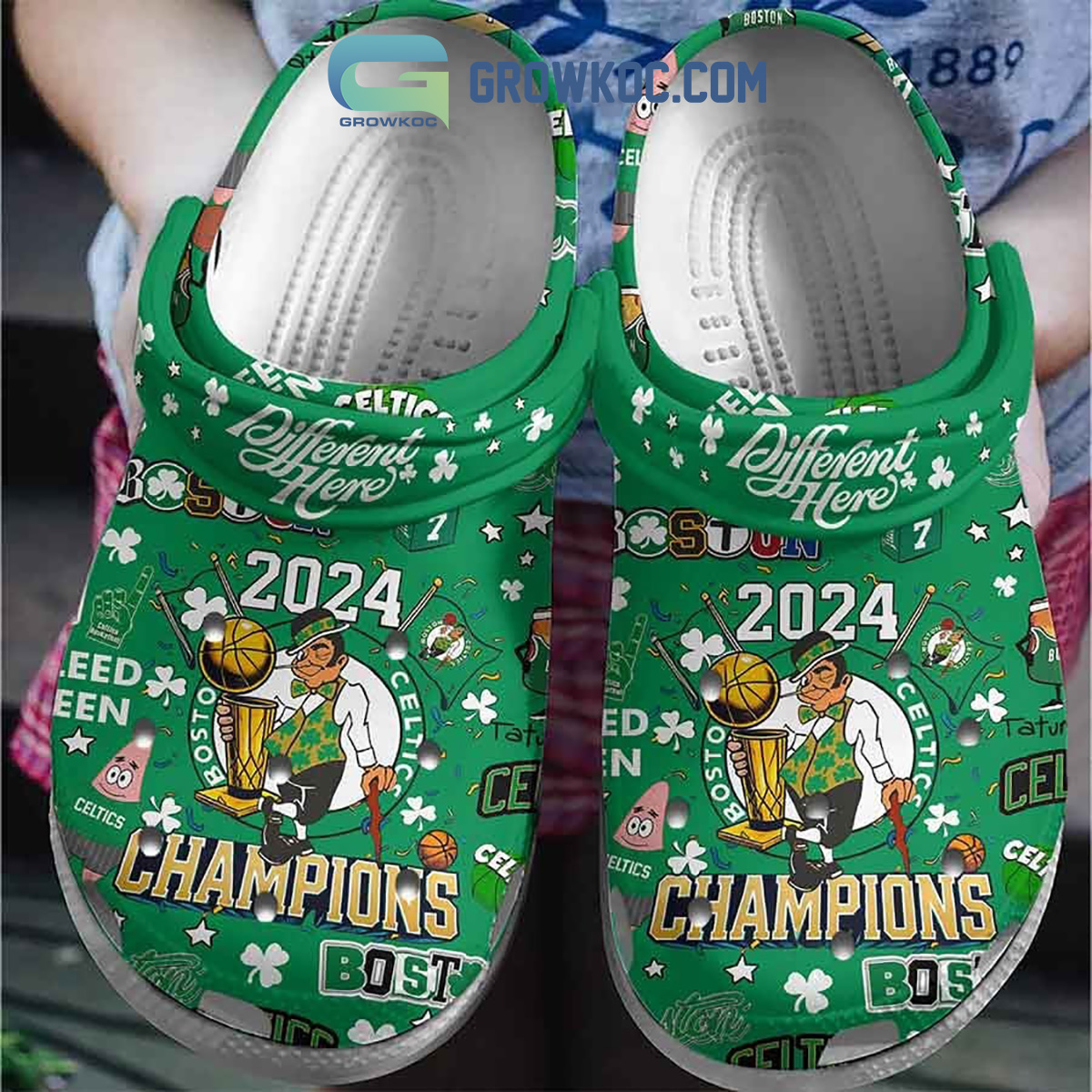 Boston Celtics NBA Finals 2024 Champions Bleed Green Clogs Crocs