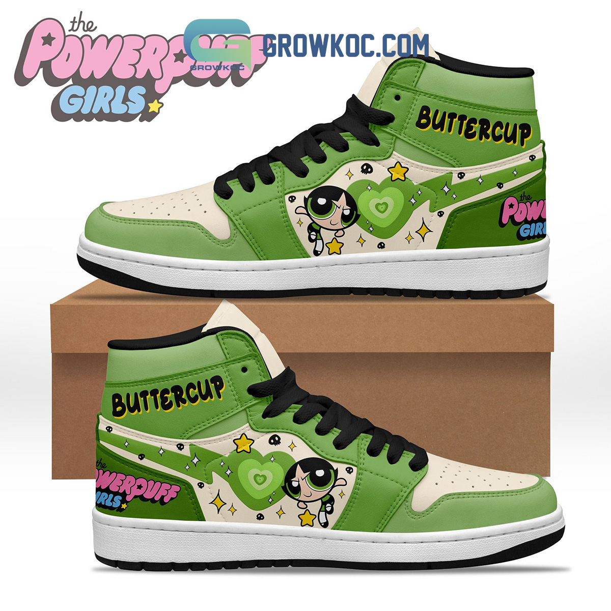 Buttercup The Powerpuff Girls Cartoon Xtra Sneaker Boot High Sneakers NVA