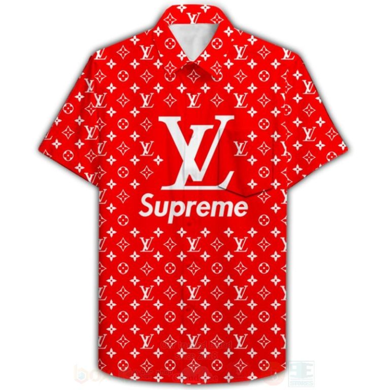 lv2 SPRM Red Luxury Brand Hawaiian Shirt And Shorts Or Flip flops HG