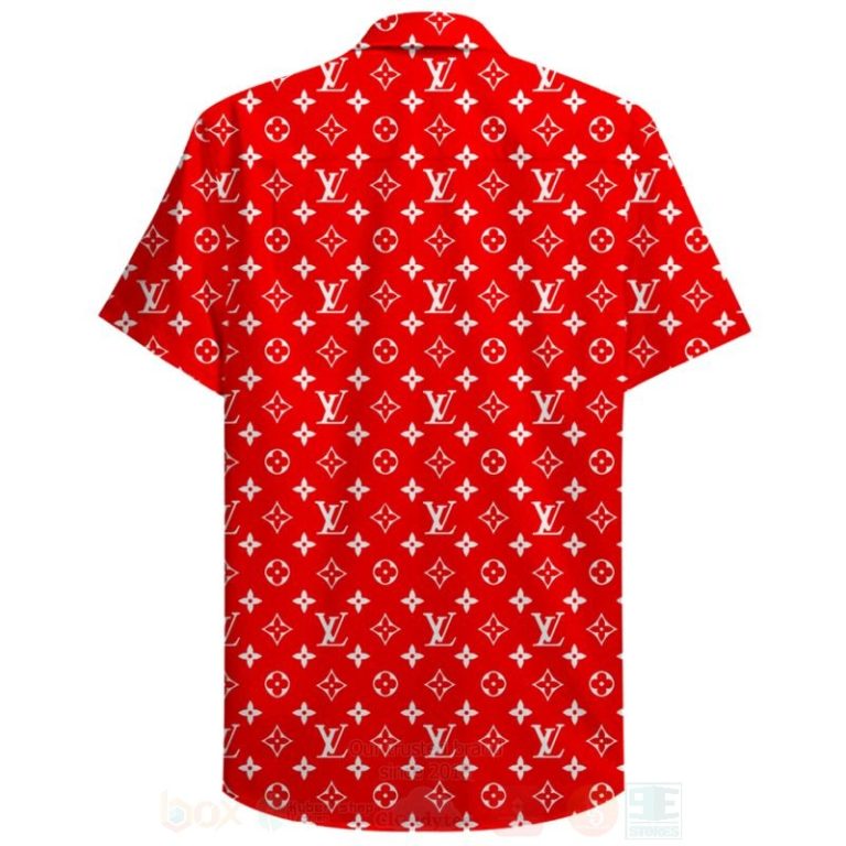 lv2 SPRM Red Luxury Brand Hawaiian Shirt And Shorts Or Flip flops HG