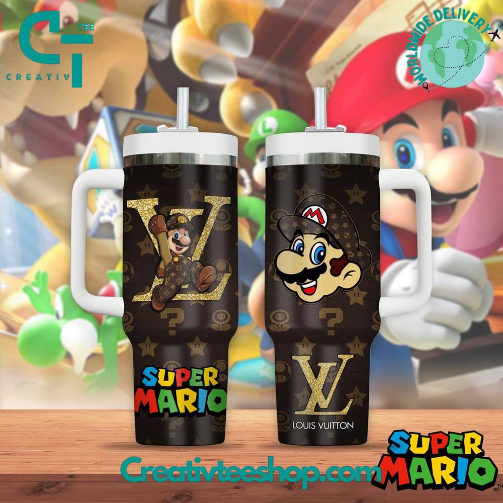 Super Mario x LV2 30oz or 40oz Tumbler LN Gift for her Gift for him, Valentine Birthday Xmas Halloween Gift
