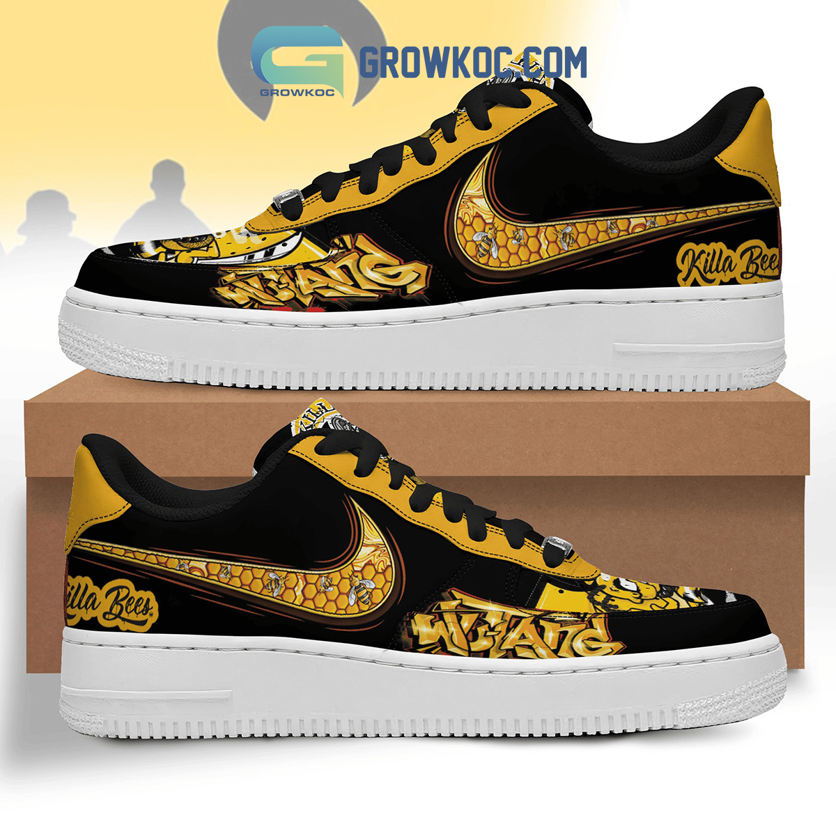 Wu Tang Killa Bees Black Yellow Bee Hive NK1 Brand AIRF1 Shoes Sneaker Sport Fashion For Men Women NVA
