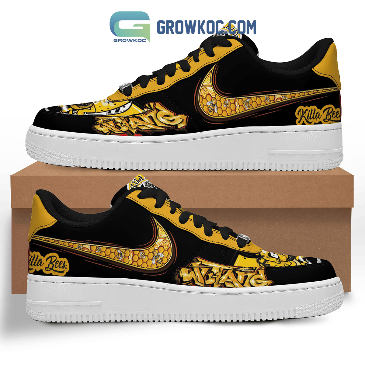 Wu Tang Killa Bees Black Yellow Bee Hive NK1 Brand AIRF1 Shoes Sneaker Sport Fashion For Men Women NVA