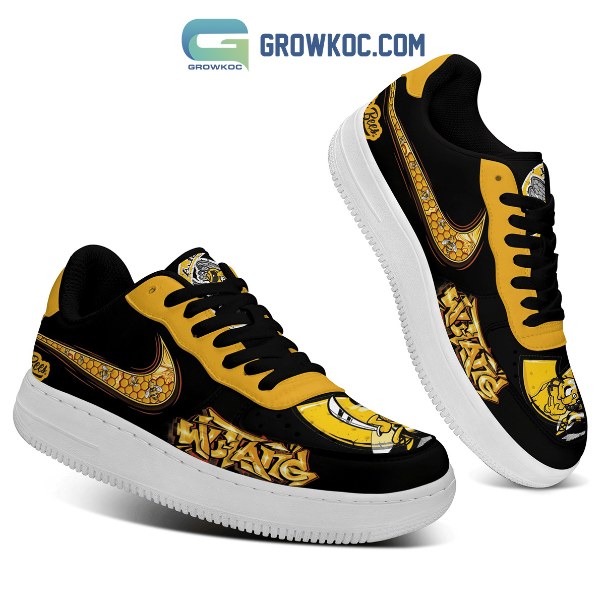 Wu Tang Killa Bees Black Yellow Bee Hive NK1 Brand AIRF1 Shoes Sneaker Sport Fashion For Men Women NVA