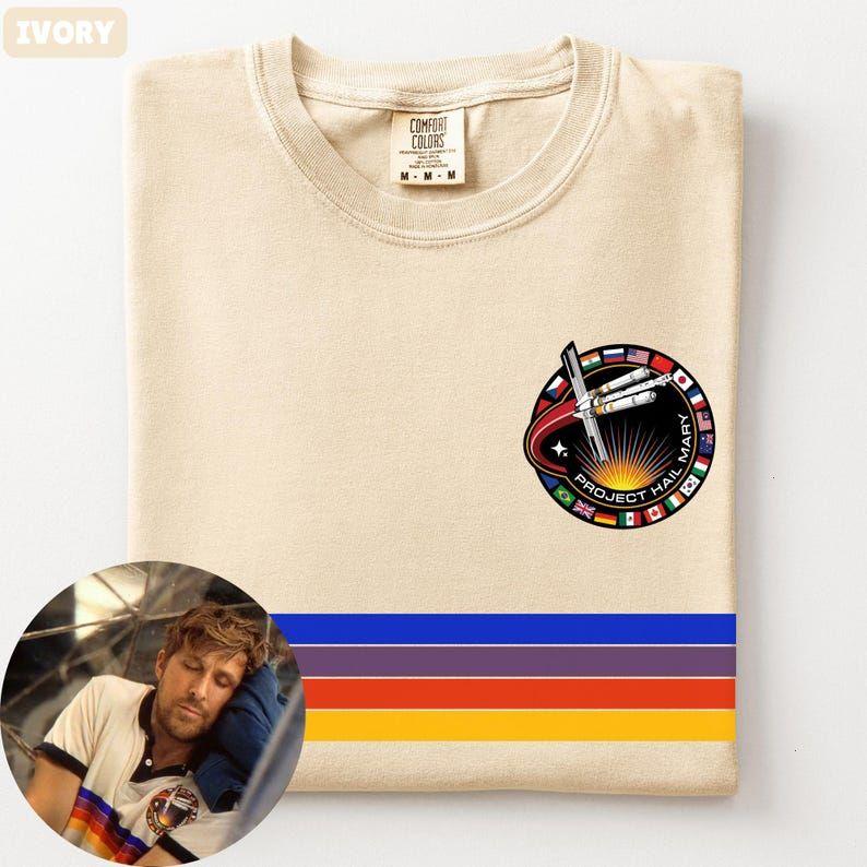 TT Vintage Ryan Gosling Rainbow Shirt, Project Hail Mary Graphic Tee, Retro Dr Grace Mission Tshirt, Ryland Grace T-Shirt HFN Shirt