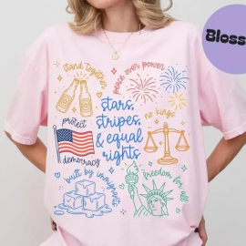 TT Liberal 4th of July TShirt, Doodle USA Political Tee, Anti Independence Day, Equal Rights, Antii Ice, Peace, Resist Tee HFN Shirt