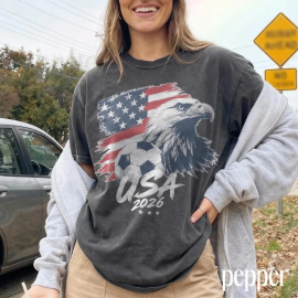 Vintage USA World Cup 2026 Soccer Shirt, American Eagle Football Fan Graphic Tee, Patriotic Sports Gift Tee NNA