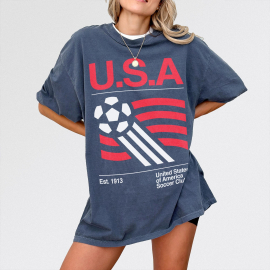 90s United States Soccer Shirt, Retro USA Team Graphic Tee NNA