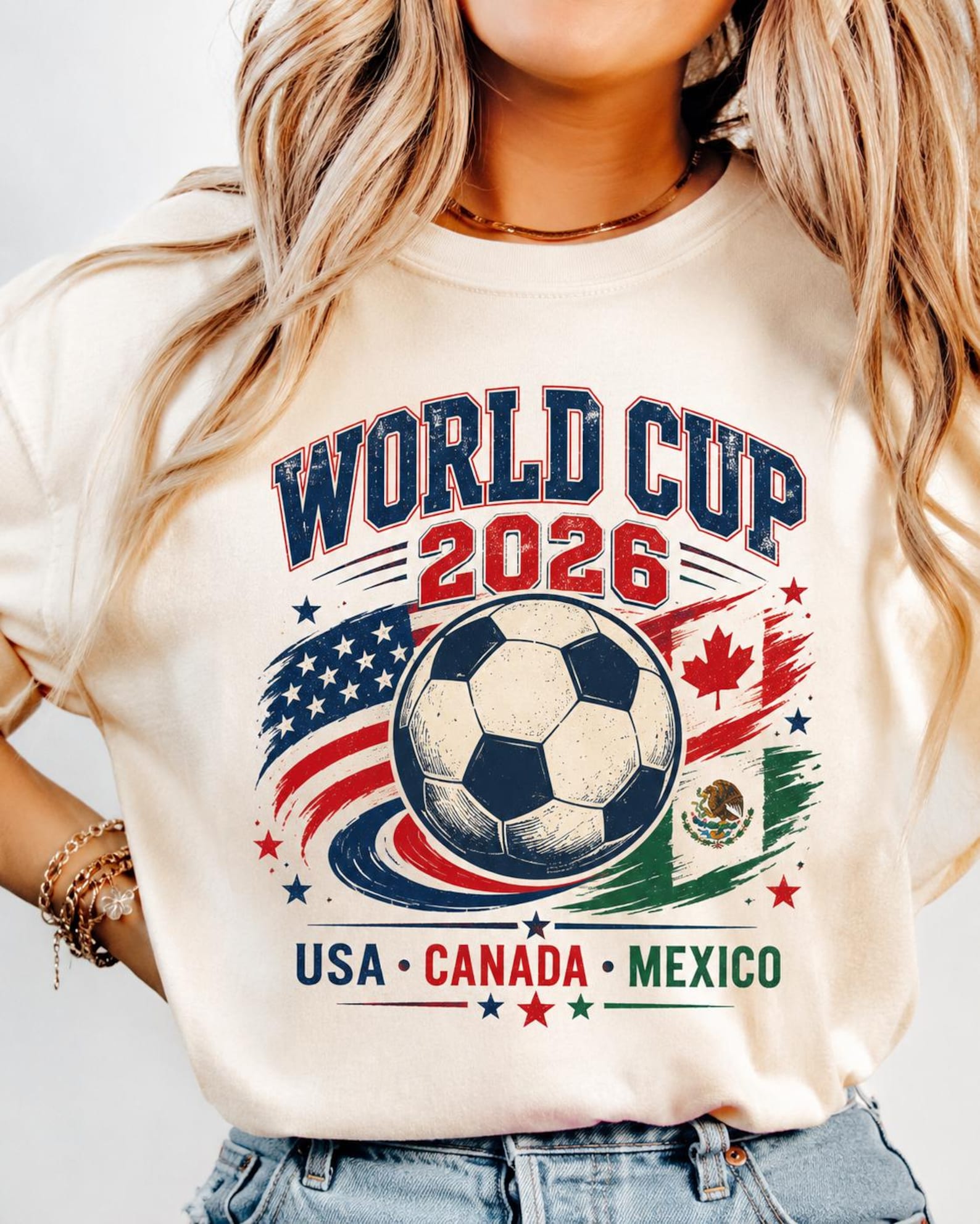 World Cup 2026 Shirt, USA Canada Mexico Soccer Fan Tee NNA