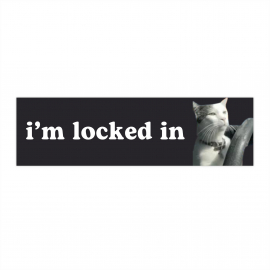 i'm locked in | Cat Meme Car Bumper Sticker | Driving Kitty Funny Cute Car Sticker Accessories | Waterproof Vinyl Window Car Decal 11 x 3"" HFN