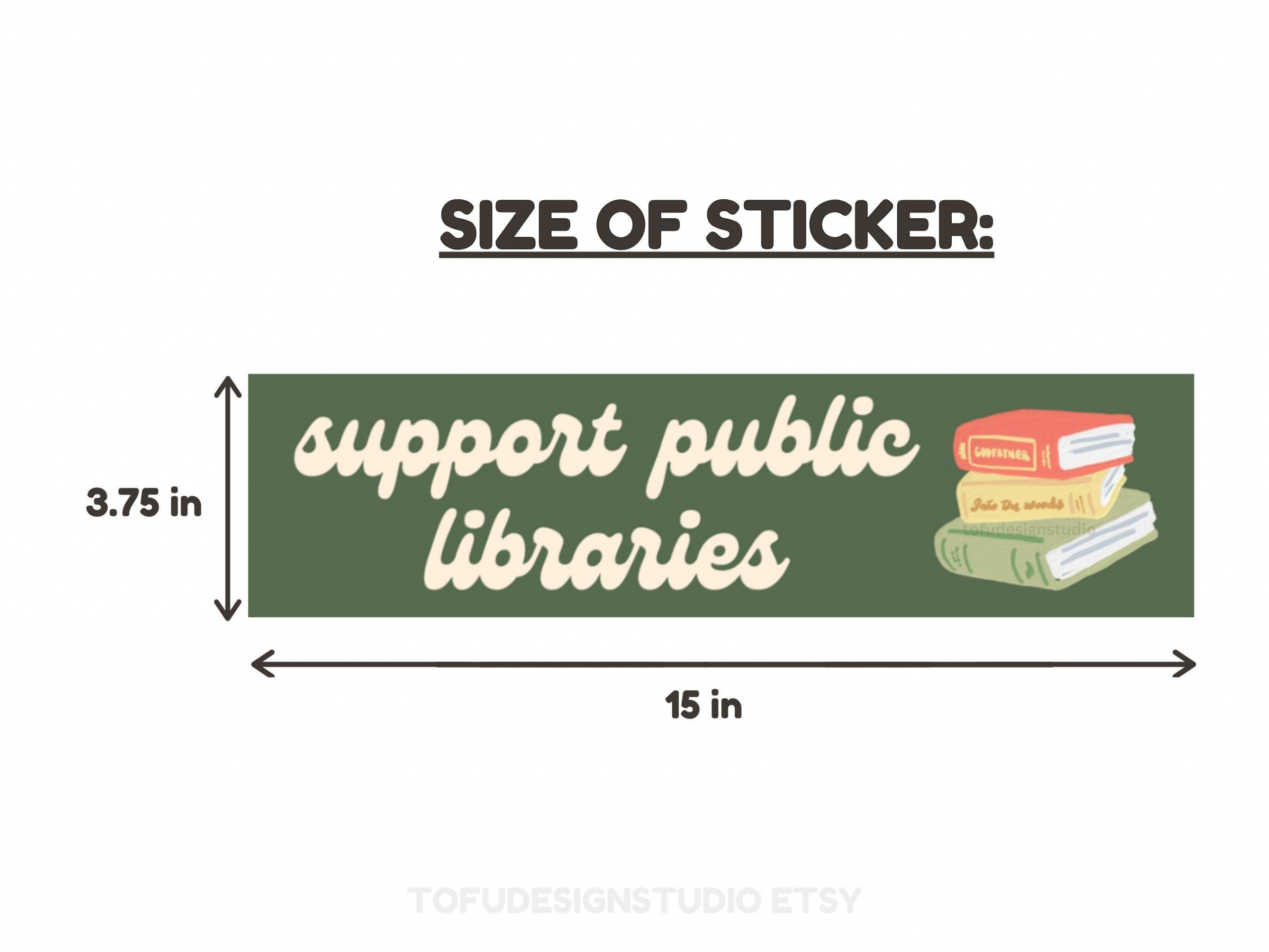 Support Public Libraries | Car Bumper Sticker OR Magnet | Green Aesthetic Library Book Lover Cute Car Accessory | Quality Vinyl Decal HFN