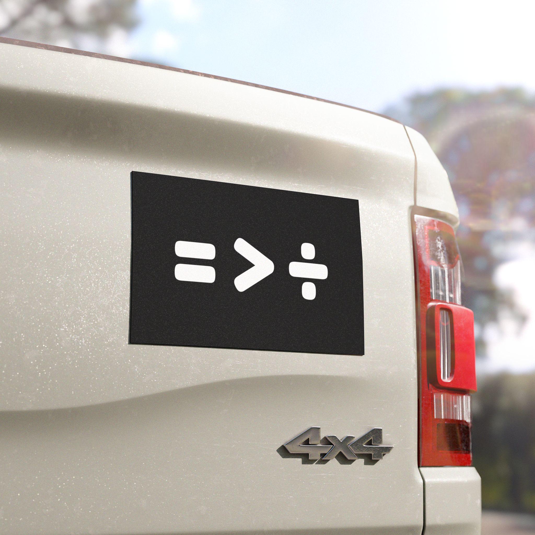 Equality is Greater Than Division | Car Bumper MAGNET | Human Rights Vote LGBTQ Ally Black Car Accessory Car Decal | Magnetic Car Vinyl HFN