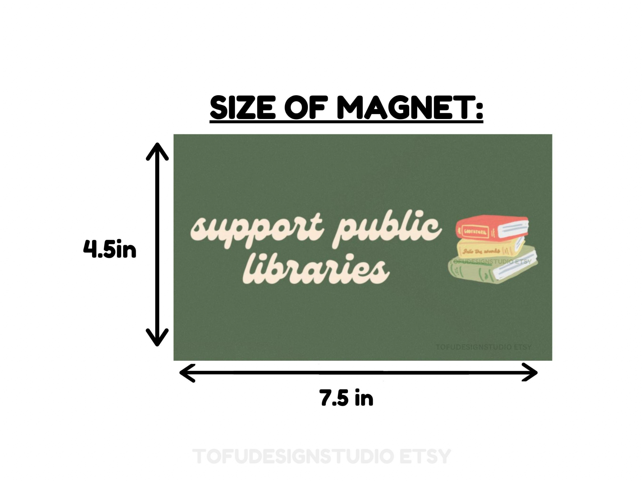 Support Public Libraries | Car Bumper Sticker OR Magnet | Green Aesthetic Library Book Lover Cute Car Accessory | Quality Vinyl Decal HFN