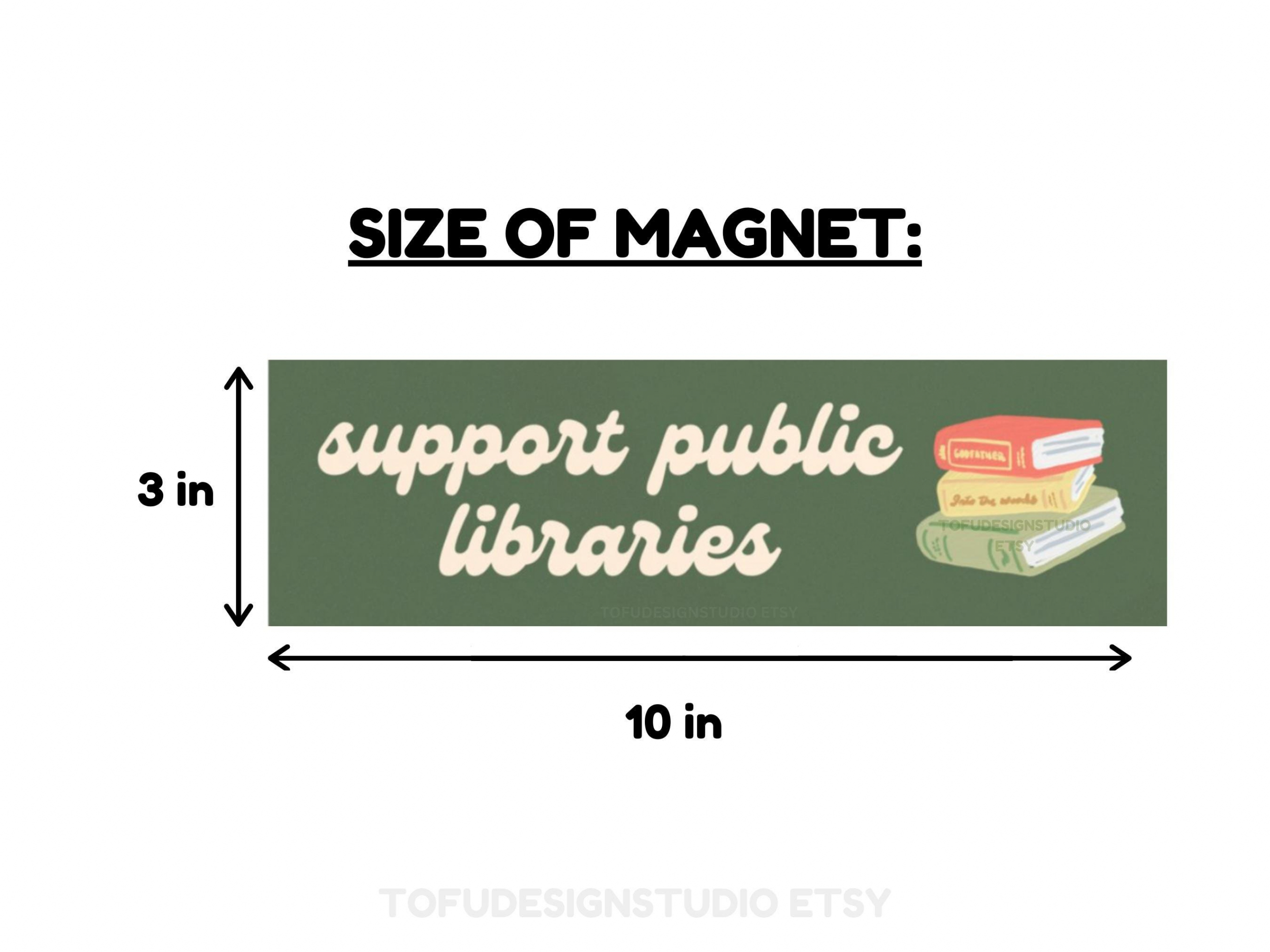 Support Public Libraries | Car Bumper Sticker OR Magnet | Green Aesthetic Library Book Lover Cute Car Accessory | Quality Vinyl Decal HFN