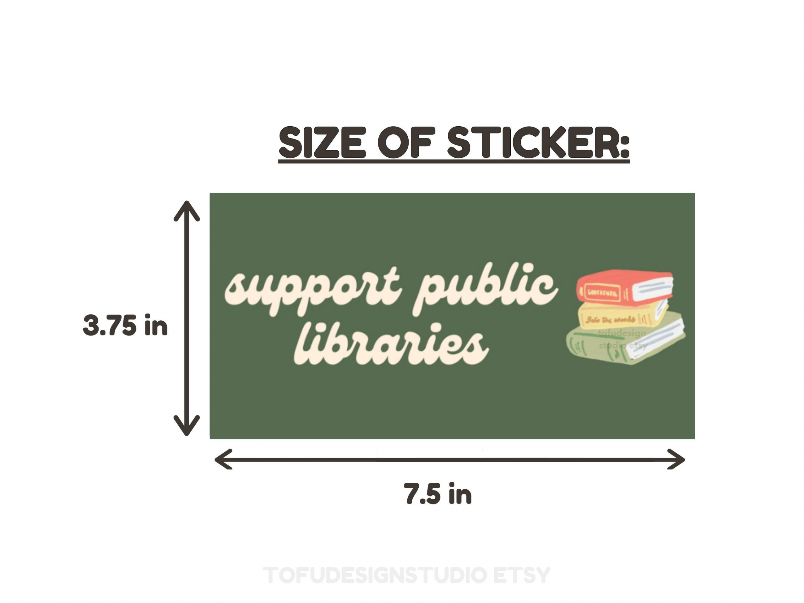 Support Public Libraries | Car Bumper Sticker OR Magnet | Green Aesthetic Library Book Lover Cute Car Accessory | Quality Vinyl Decal HFN