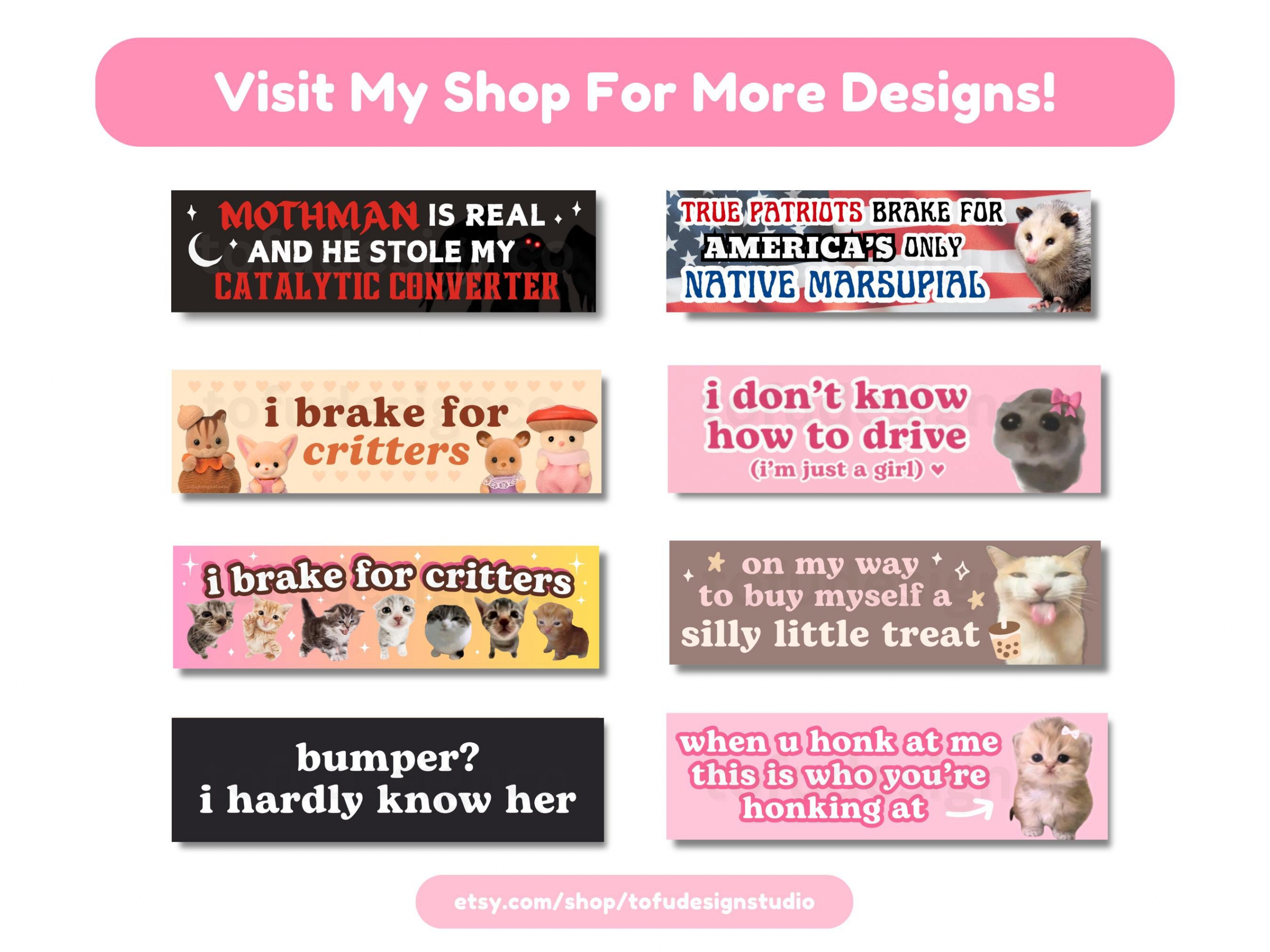 Possum Car Bumper MAGNET / True Patriots Brake For America's Only Native Marsupial | Funny Meme Opossum Animal USA Flag | Car Vinyl Magnet HFN
