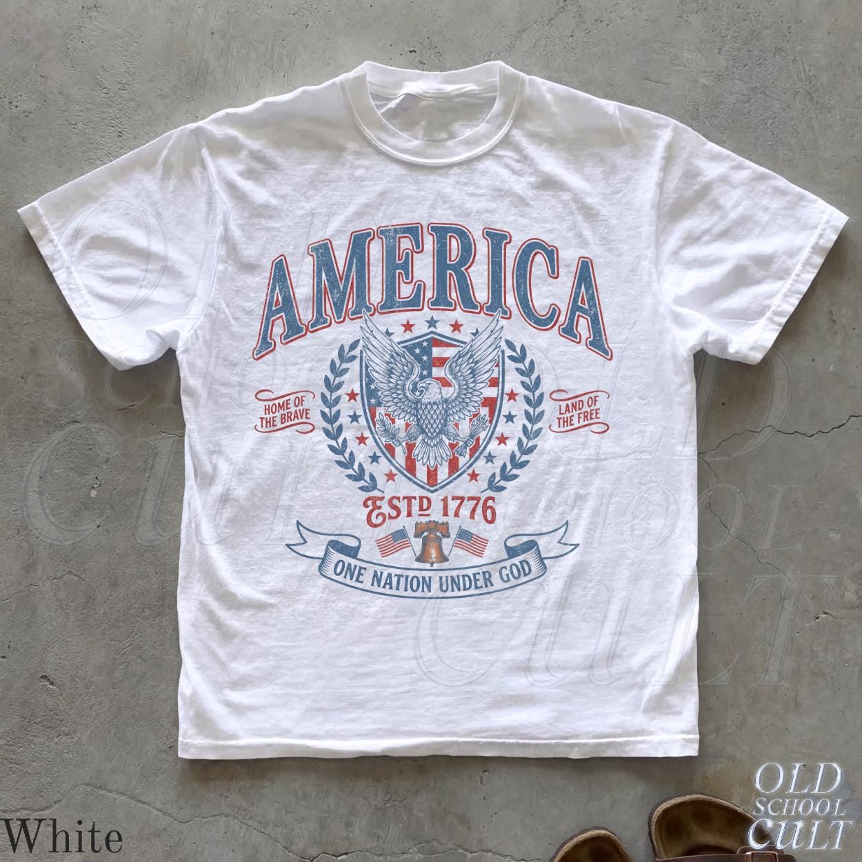 TT Vintage America Patriotic Eagle Shirt USA Independence Day Tee Fourth of July Graphic Tee One Nation Under God Shirt Retro USA Gift NNA