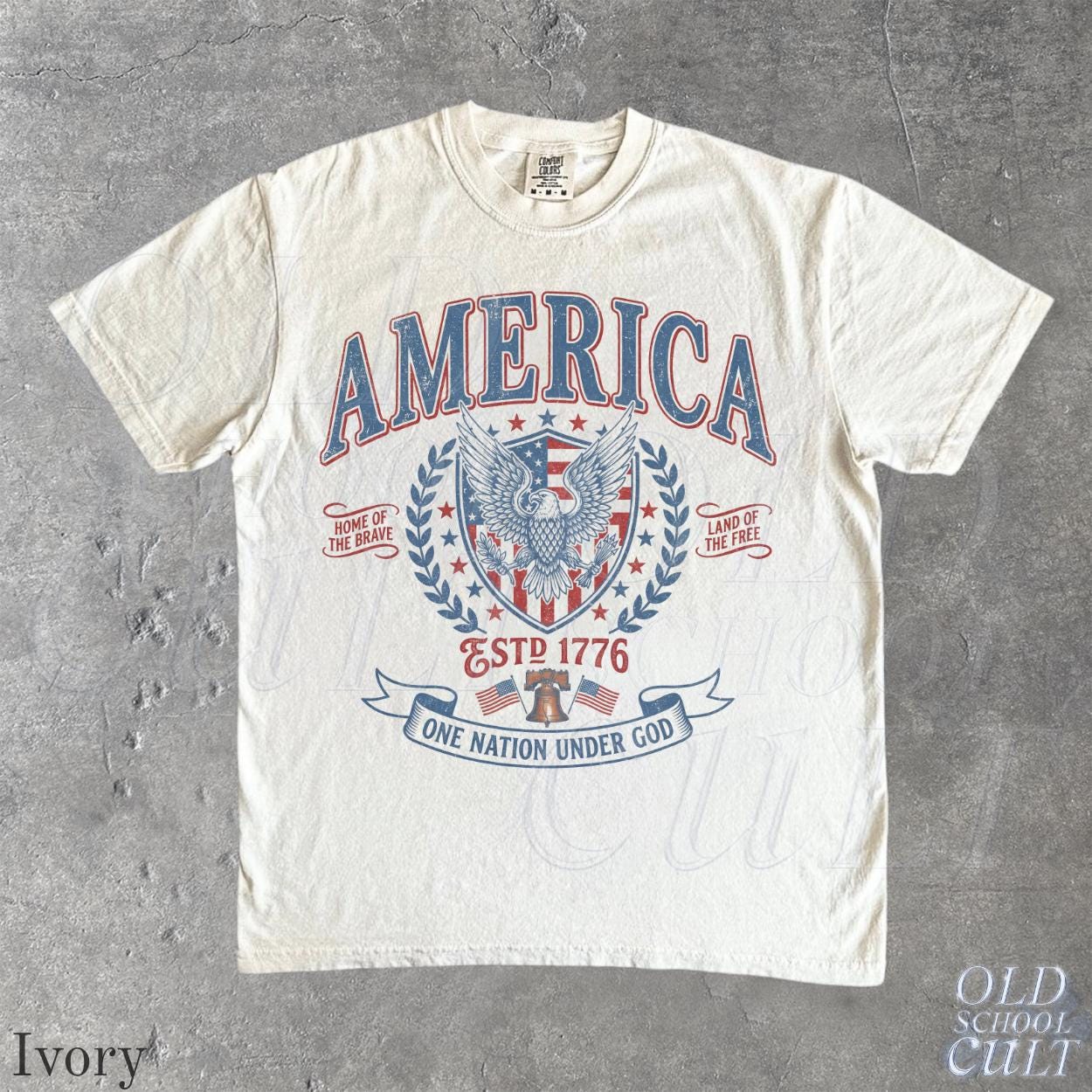 TT Vintage America Patriotic Eagle Shirt USA Independence Day Tee Fourth of July Graphic Tee One Nation Under God Shirt Retro USA Gift NNA