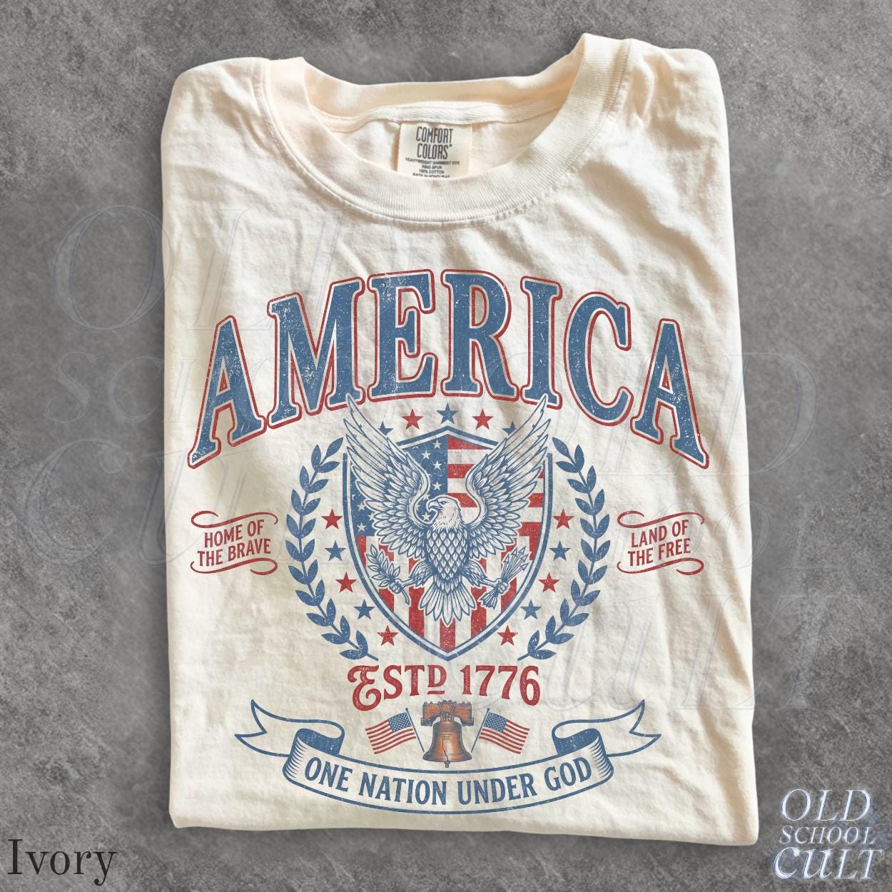 TT Vintage America Patriotic Eagle Shirt USA Independence Day Tee Fourth of July Graphic Tee One Nation Under God Shirt Retro USA Gift NNA
